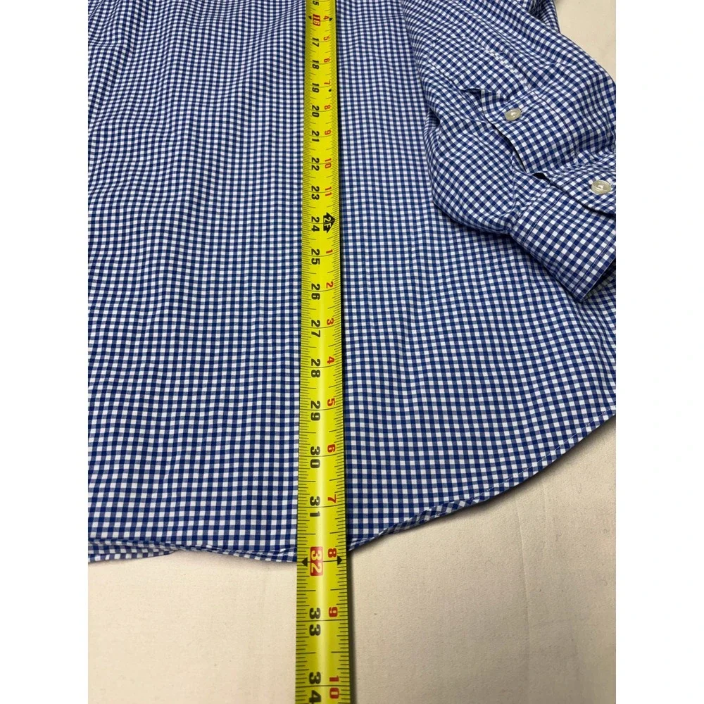 Polo Ralph Lauren Gingham Button‎ Down Shirt Red Pony Logo Blue White XL